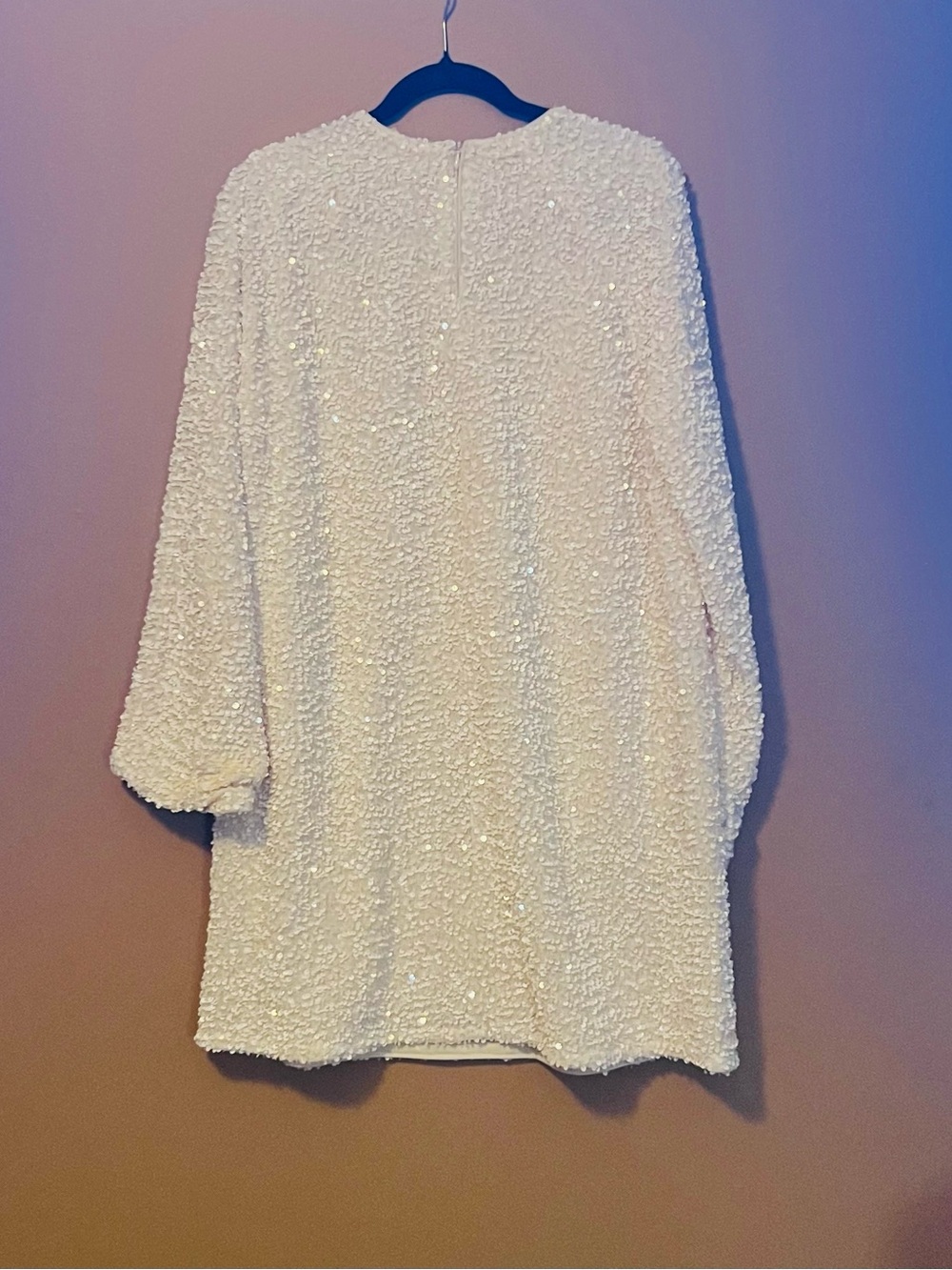 H&M Ivory Sequin Textured Shift Dress - Picture 3 of 3